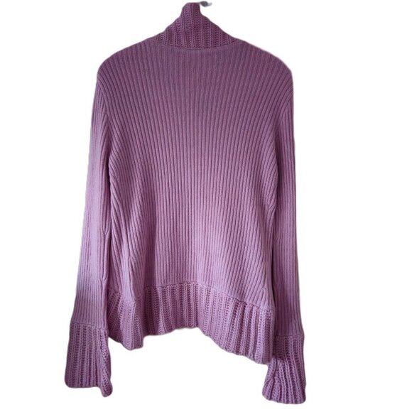 Dollhouse Knits open front flared ribbed cuff dusty rose cardigan women's size M - Picture 3 of 12